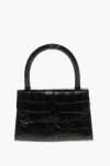 By Far Crocodile Effect Leather Flax Circular Mini Bag Grösse Unica