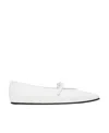 By Far Crocodile Embossed Ballet Shoes In White