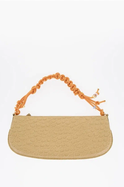 By Far Crocodile-patterned Rachel Bag With Rope Handle In Yellow