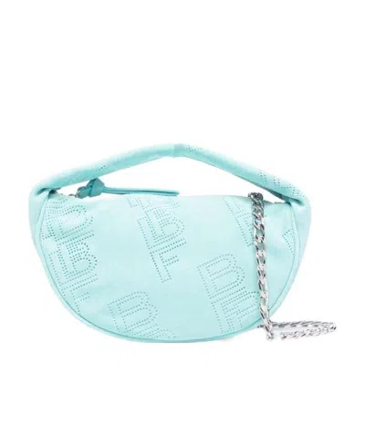 By Far Cush Perforated-detail Tote Bag In Blue