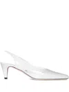 By Far Cut-out Slingback Loafers In White