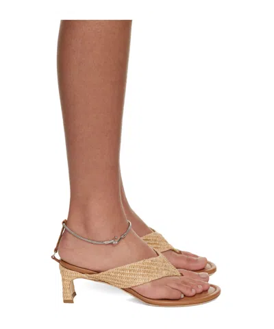 By Far Dasha High-heeled Sandals In Natural Color