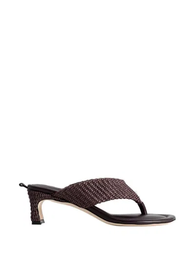 By Far Dasha Raffia-woven Mules In Brown