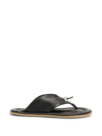 By Far Dashiel Leather Sandals In Black