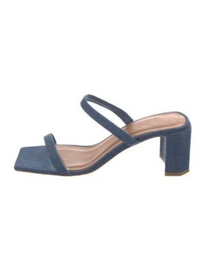 Pre-owned By Far Denim Slides In Blue