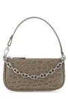 By Far Dove Grey Leather Mini Rachel Handbag In Grey