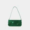 By Far Dulce Bag In Green Patent Leather In Green