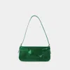 By Far Dulce Bag In Green Patent Leather In Green