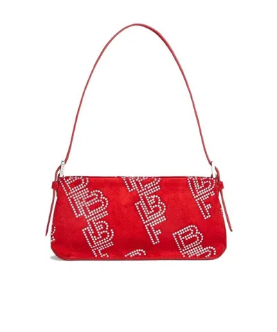 BY FAR BY FAR DULCE EMBELLISHED ZIPPED SHOULDER BAG