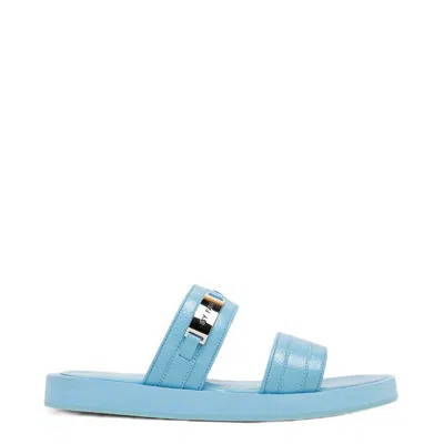 By Far Easy Lagoon Gloss Grained Leather In Blue