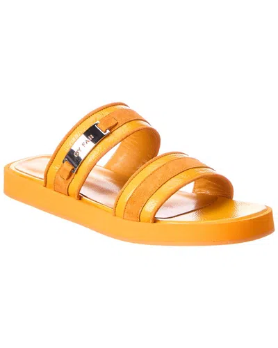 By Far Easy Leather & Suede Sandal In Orange