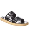 By Far Easy Leather Sandals In Black