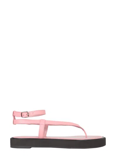By Far Elegant Mini Thong Sandals In Pink