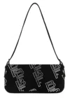 By Far Embellished Suede Dulce Shoulder Bag In Black