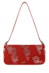 By Far Dulce Crystal-embellished Shoulder Bag In Red