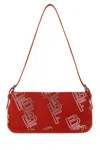 By Far Dulce Crystal-embellished Shoulder Bag In Red