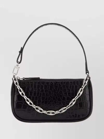 By Far Embossed Chain-link Shoulder Bag In Black
