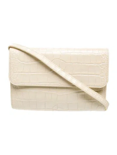 Pre-owned By Far Embossed Leather Crossbody Bag In Neutral