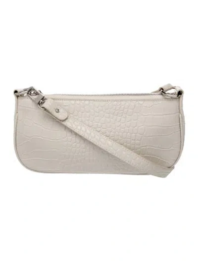 Pre-owned By Far Embossed Leather Shoulder Bag In Neutral