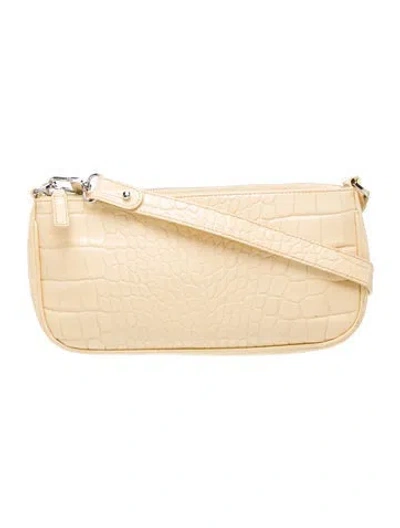 Pre-owned By Far Embossed Leather Shoulder Bag In Neutral