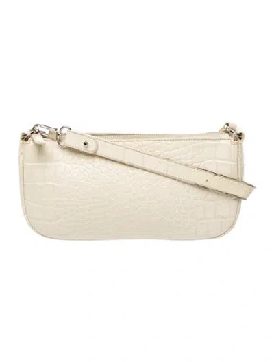 Pre-owned By Far Embossed Leather Shoulder Bag In Neutral
