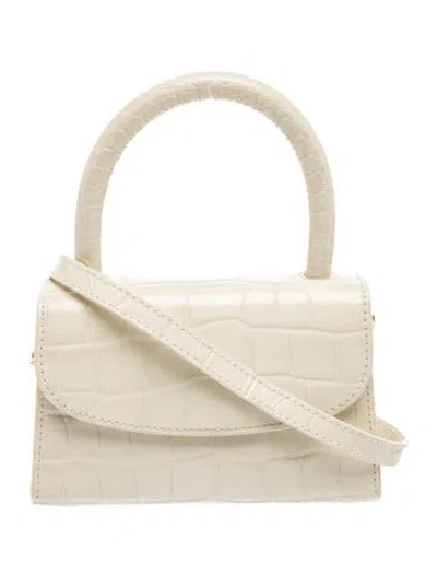 Pre-owned By Far Embossed Leather Shoulder Bag In Neutral