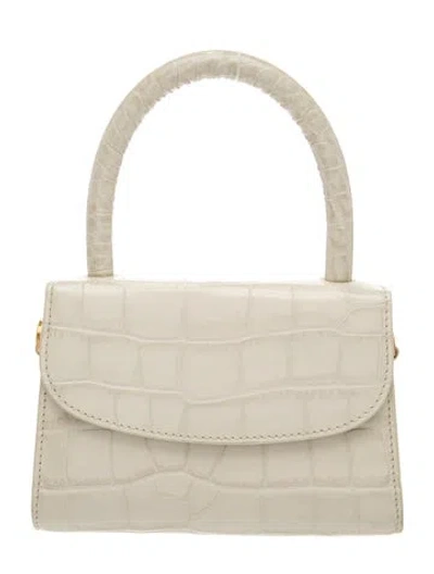 Pre-owned By Far Embossed Leather Shoulder Bag In Neutral