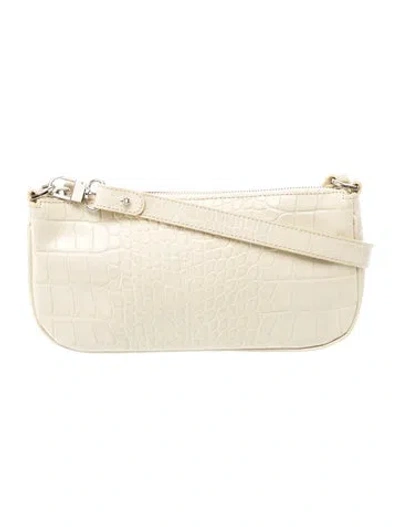 Pre-owned By Far Embossed Leather Shoulder Bag In Neutrals