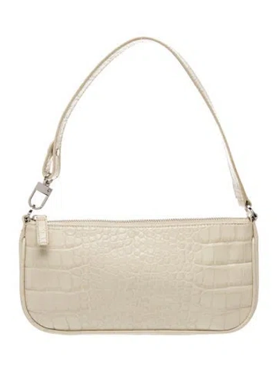 Pre-owned By Far Embossed Leather Shoulder Bag In Neutrals