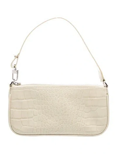 Pre-owned By Far Embossed Leather Shoulder Bag In Neutrals