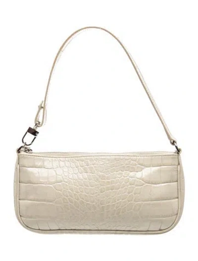 Pre-owned By Far Embossed Leather Shoulder Bag In Neutrals