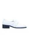 By Far Maxi Croco Embossed Leather Loafers In White