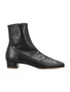 By Far Este 25mm Square Toe Ankle Boots In Black