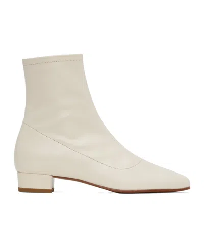 By Far Este Square Toe Ankle Boots In Nude