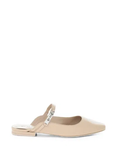 By Far Etta Logo-plaque Mules In Nude
