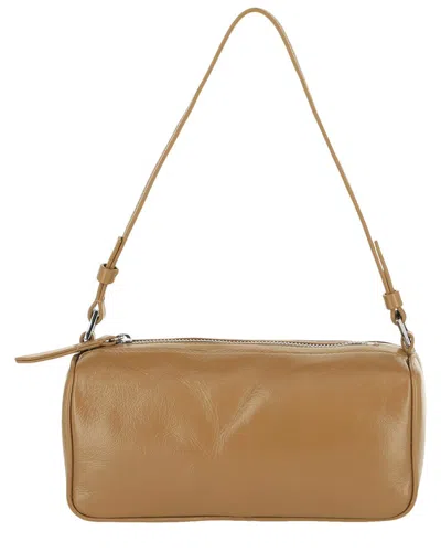 By Far Eva Creased Leather Shoulder Bag In Brown