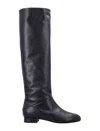 By Far Knee-high Smooth Round Toe Boots In Black