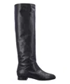 By Far Knee-high Smooth Round Toe Boots In Black