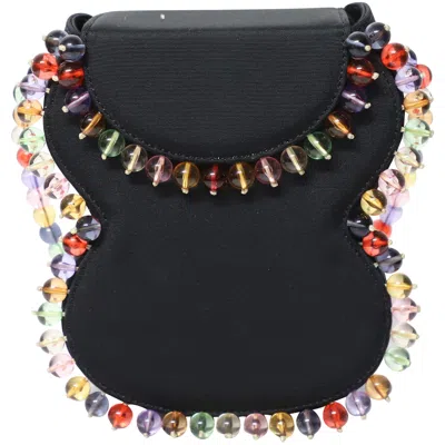 By Far Frida Grosgrain Bag In Black Viscose