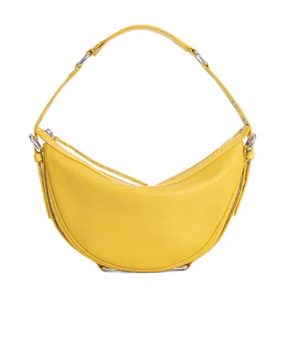 By Far Gib Crocodile-embossed Shoulder Bag In Yellow