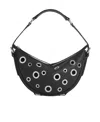 By Far Leather Shoulder Bag With Studs And Grommet Detailing In Black