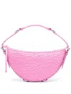By Far Leather Shoulder Bag Adjustable Strap In Fuchsia