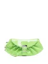 By Far Glami Gathered Clutch Bag In Green