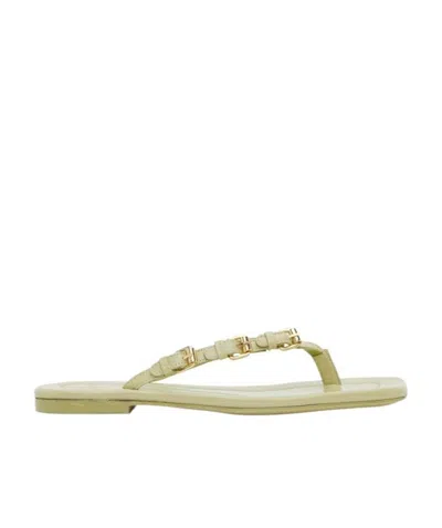 BY FAR GRAIN LAMBSKIN FLIP-FLOPS