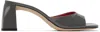 By Far Gray Romy Patent Leather Heeled Sandals In Cement