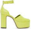 By Far Green Barb Heels In Apl Apple