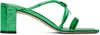 By Far Green June Heeled Sandals In Cvg Clover Green