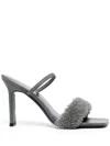 By Far Ada Double Strap Heeled Sandals In Grey