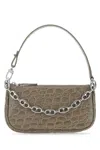 By Far Dove Grey Leather Mini Rachel Handbag In Gray
