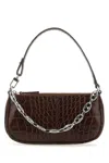 By Far Chocolate Leather Mini Rachel Handbag In Brown